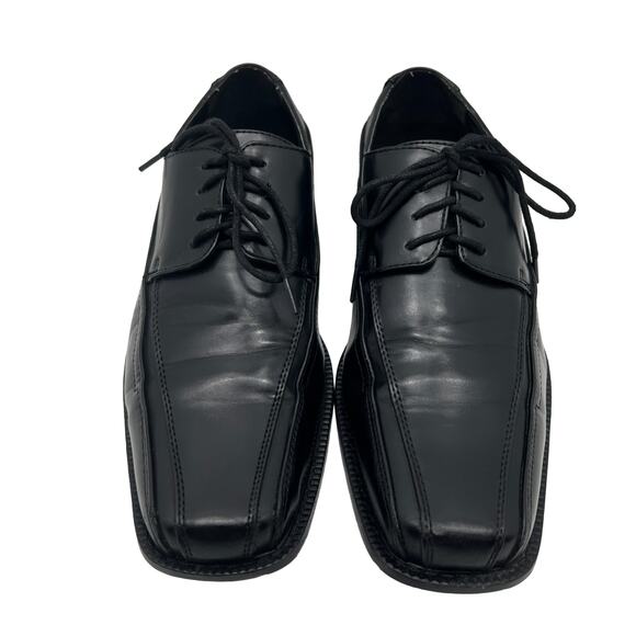 Antonio Cerrelli 5795 Black Upper Square Toe Derby Mens 8 Dress Shoes - Picture 1 of 9